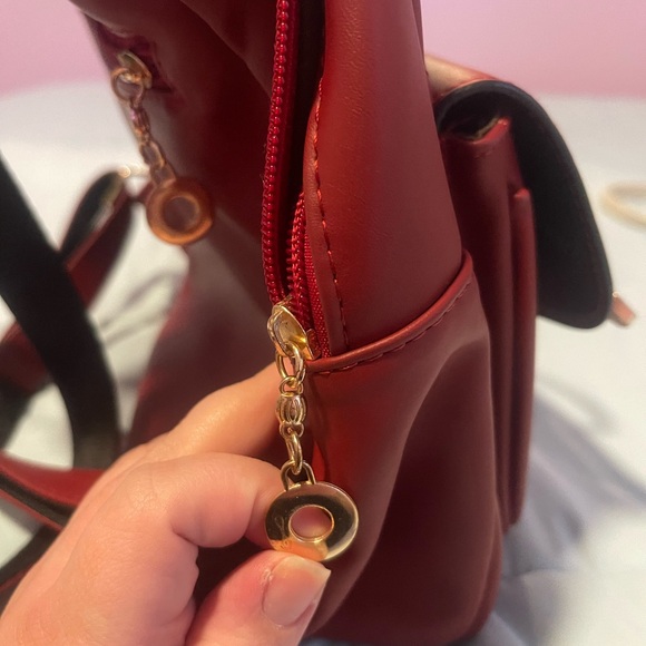 Girls Bowknot Cute Leather Backpack Mini Backpack Purse for Women (Red) (2 pcs) - Picture 7 of 14